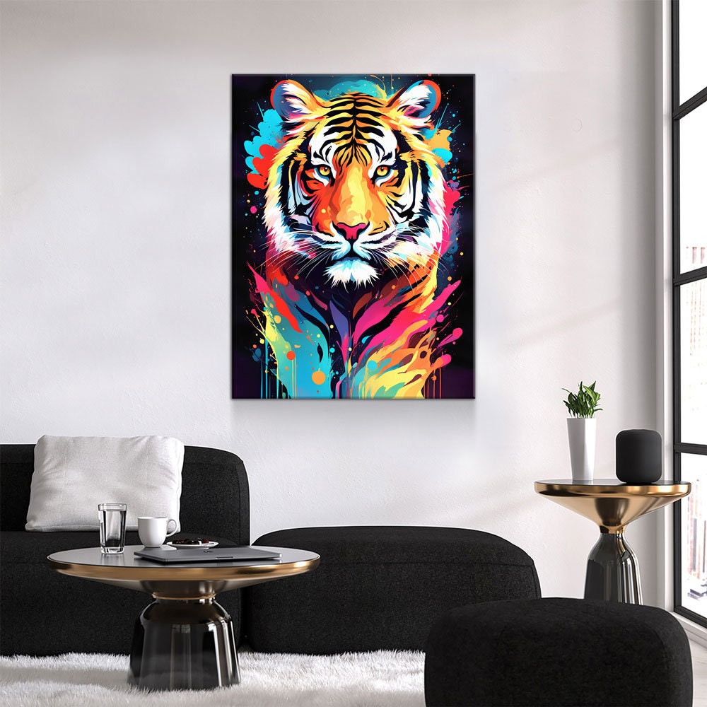 The Tiger Canvas Wall Art, Abstract Tiger Print
