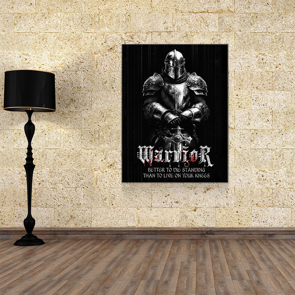 Warrior Code Canvas Wall Art, Better To Die Standing Quote