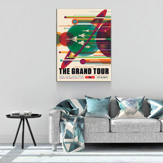The Grand Tour Space Travel Canvas Wall Art, NASA JPL Print