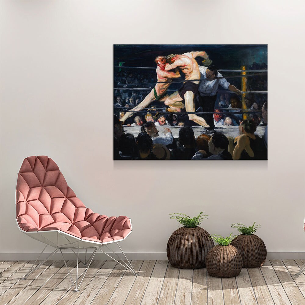 Stag At Sharkey's Canvas Wall Art, Vintage Boxing Print