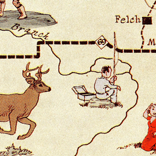 Vintage Map of Dickinson County, Michigan, 1936