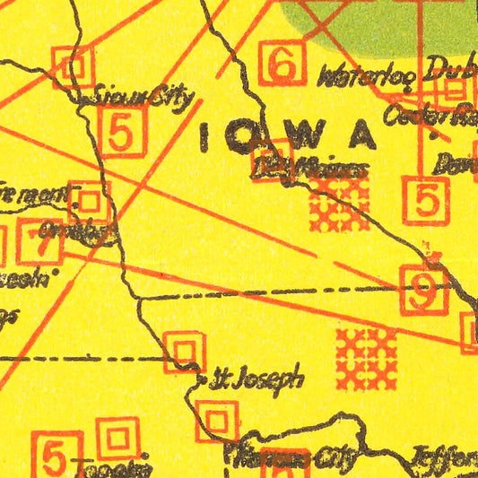Vintage Map of the United States, 1916