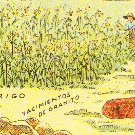 Vintage Map of La Pampa, Argentina, 1933