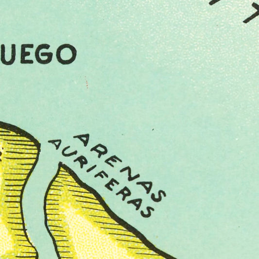 Vintage Map of Tierra del Fuego, Argentina, 1933