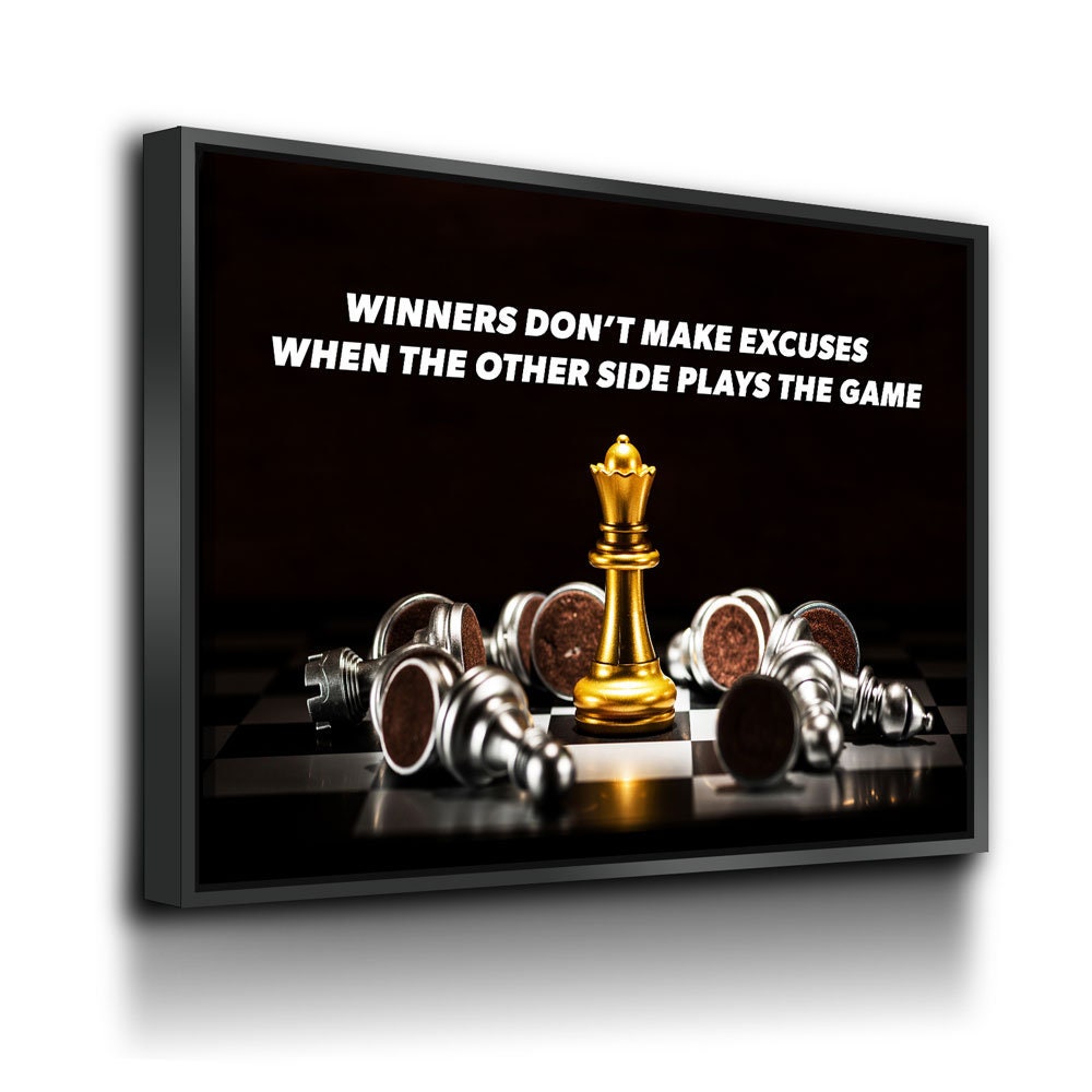 Winners Don't Make Excuses Motivational Canvas