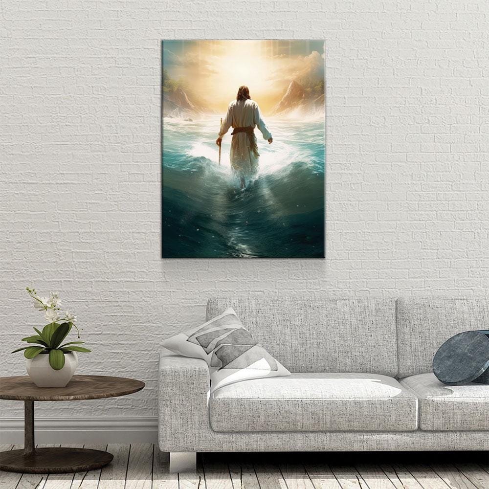 Jesus Walking On Water Canvas Wall Art