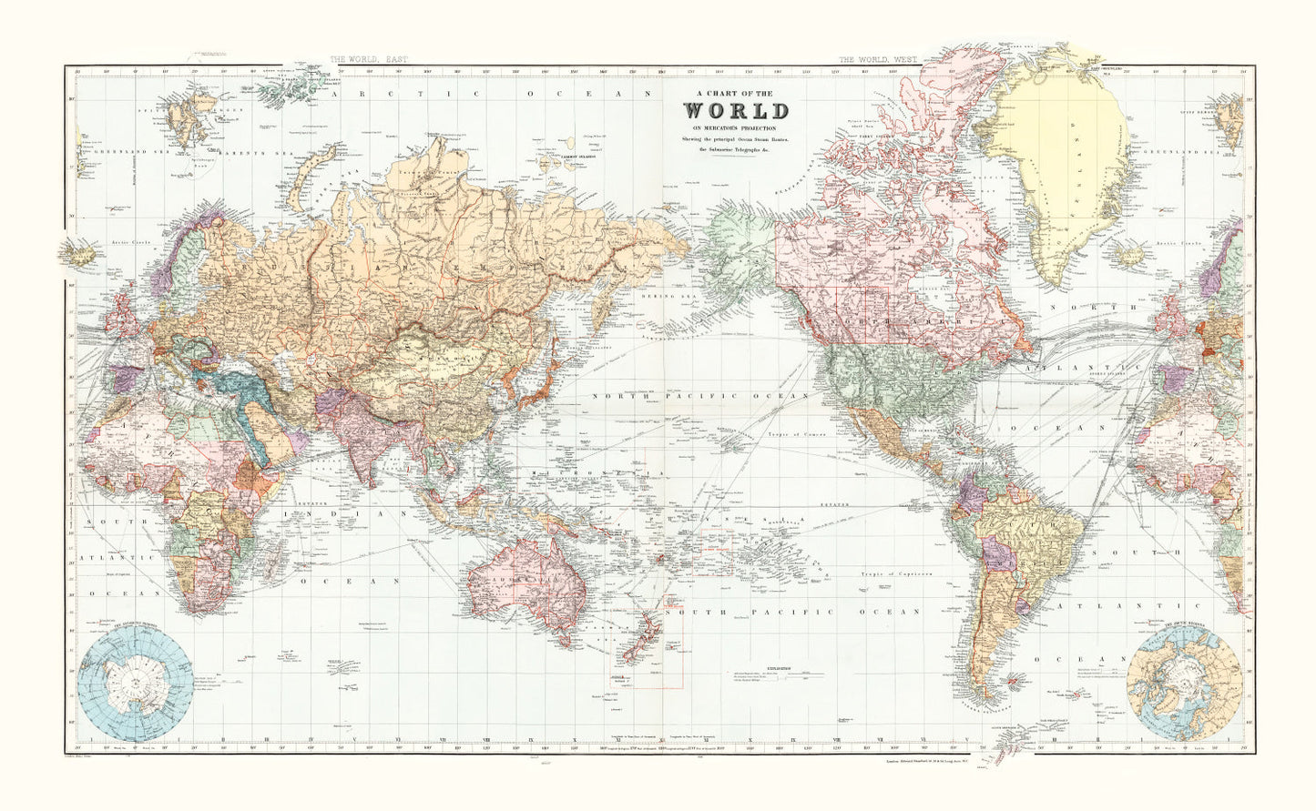 Vintage World Map, 1904