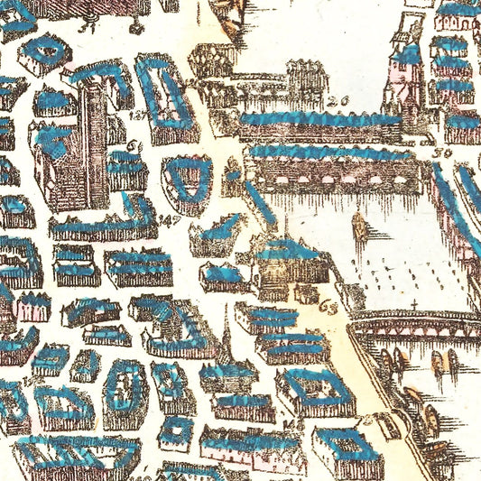 Vintage Map of Paris, France, 1655