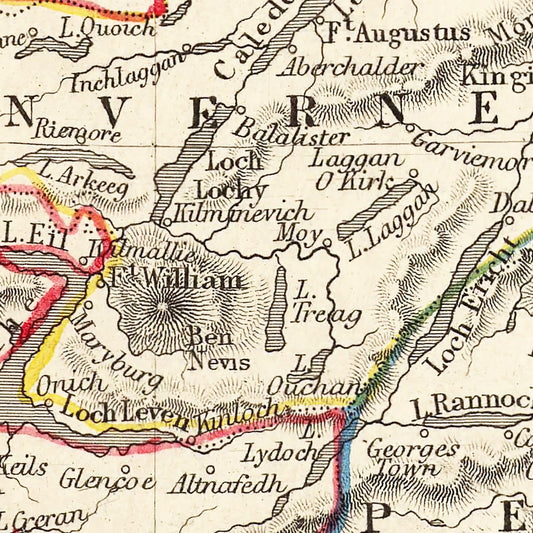 Vintage Map of Scotland, 1851