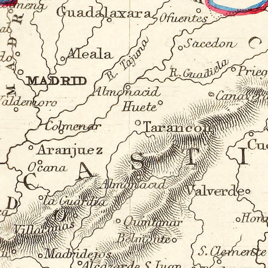 Vintage Map of Portugal & Spain, 1851