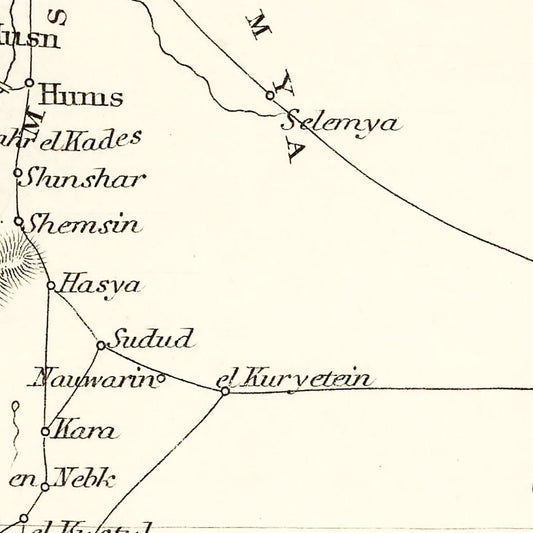 Vintage Map of Syria, 1851