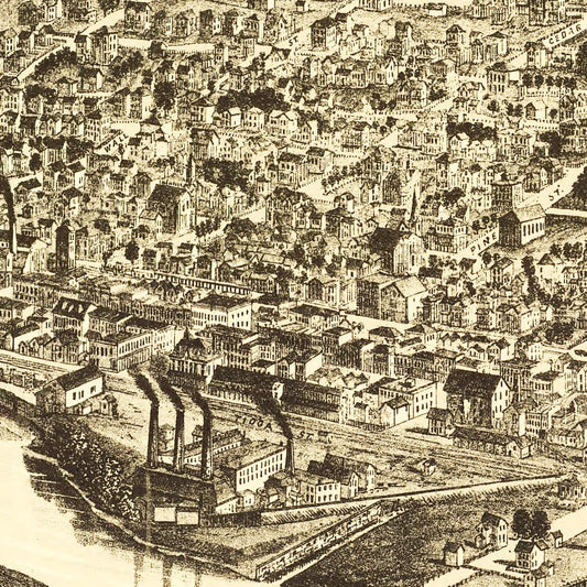 Vintage Map of Corning, New York 1882