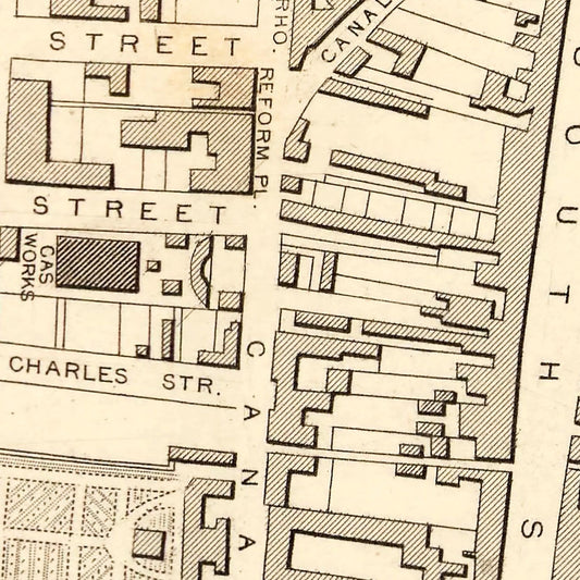 Vintage Map of Perth, Scotland, 1851