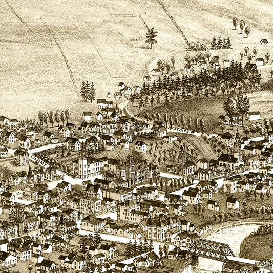 Vintage Map of Delhi, New York, 1887