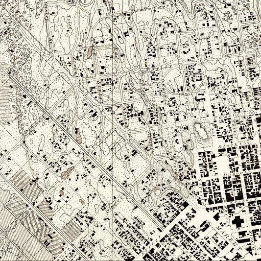 Vintage Map of San Francisco, California, 1857