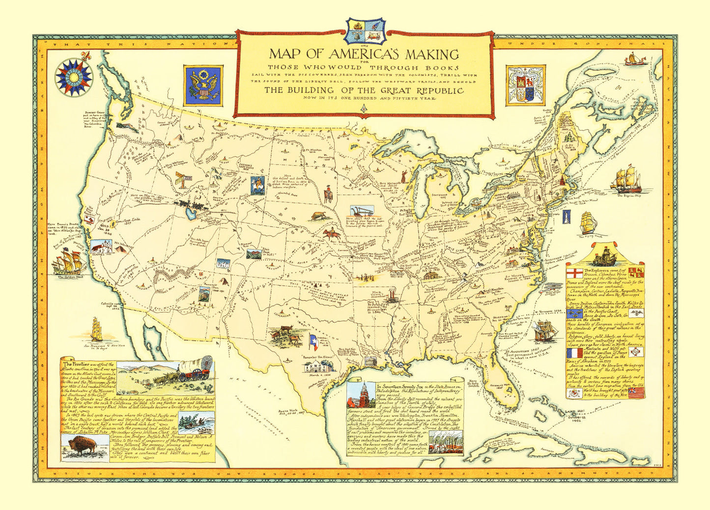 Vintage Map of America's Making, 1926