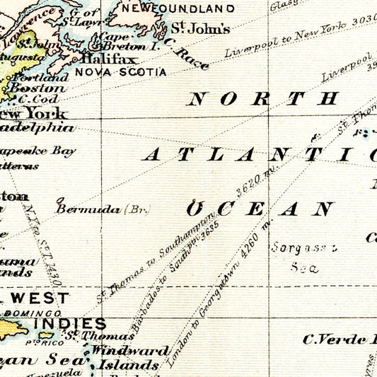 Vintage Map of the World, 1892