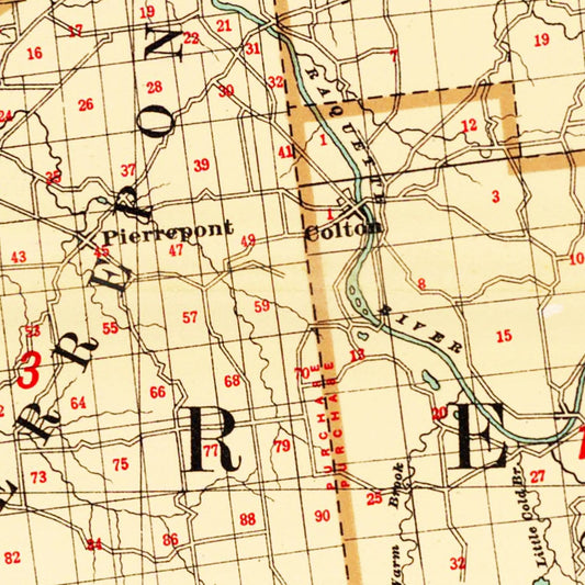 Vintage Map of St. Lawrence County, New York, 1895