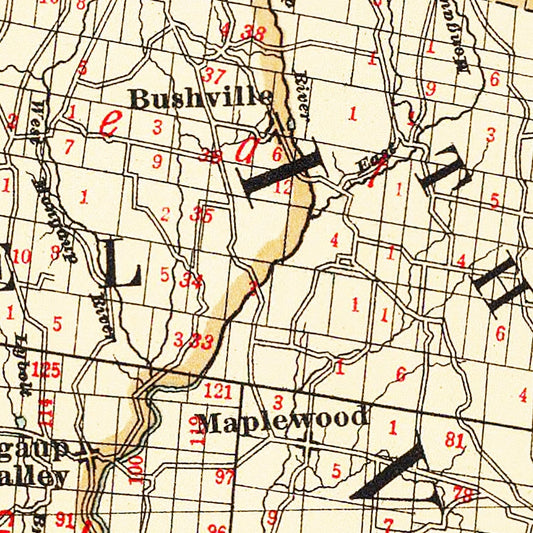 Vintage Map of Sullivan County, New York, 1895