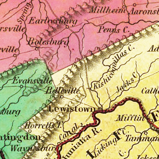 Vintage Map of Pennsylvania, 1831