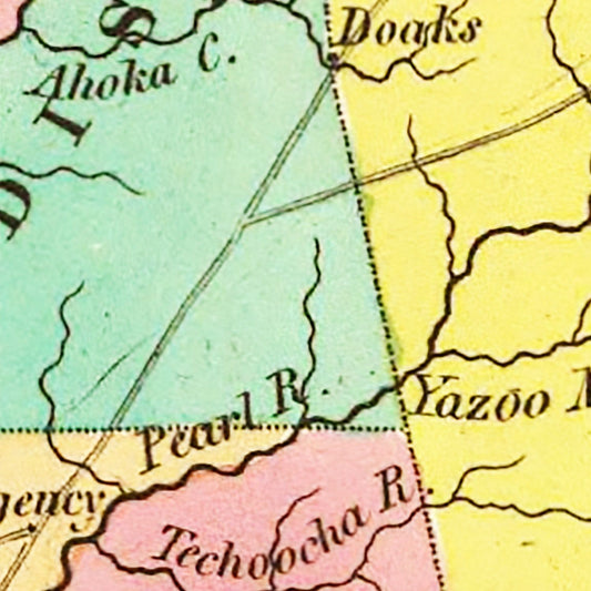 Vintage Map of Mississippi, 1831