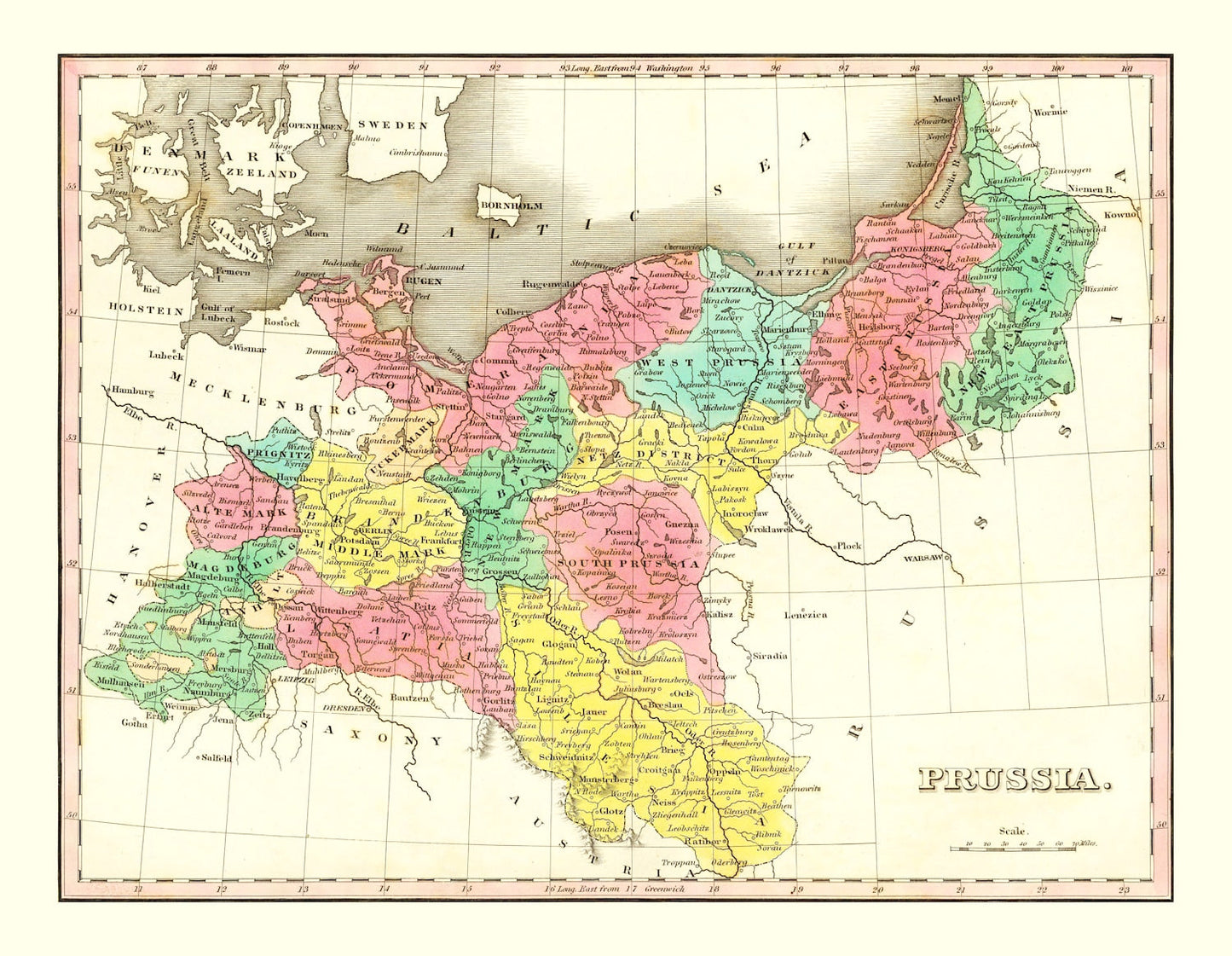 Vintage Map of Prussia, 1831