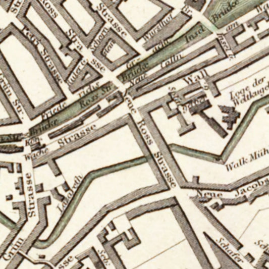 Vintage Map of Berlin, Germany, 1833