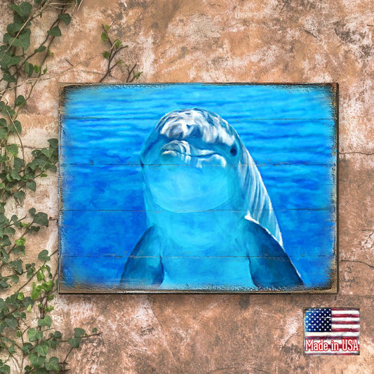 Dolphin Wood Wall Art - Coastal Sea Life Decor