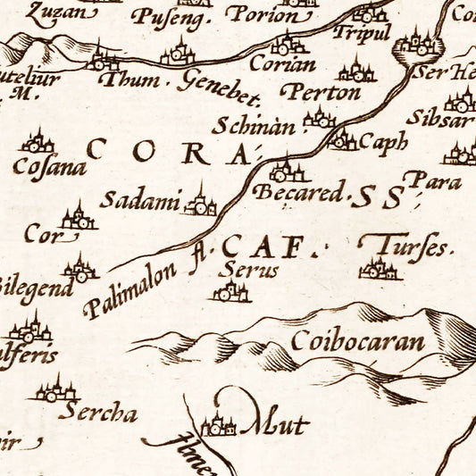 Vintage Map of the Persian Empire, 1570