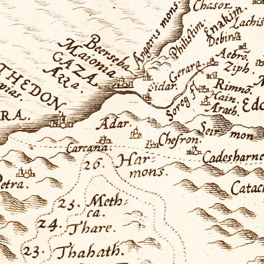 Vintage Map of the Holy Lands, 1570
