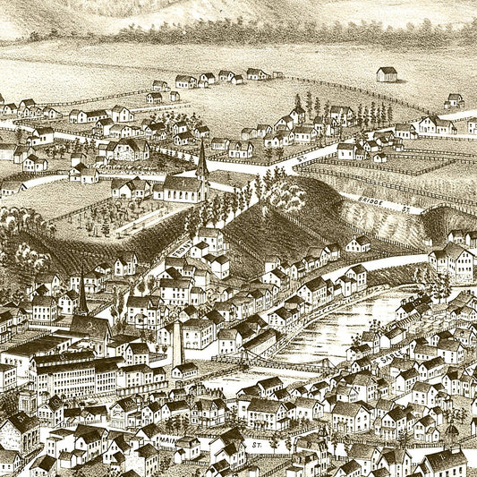 Vintage Map of Keeseville, New York, 1887