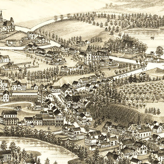 Vintage Map of Luzerne and Hadley, New York, 1888