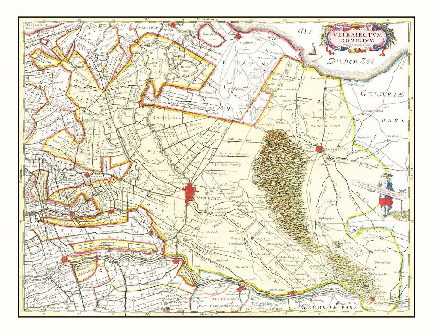 Vintage Map of Utrecht, Holland, 1665