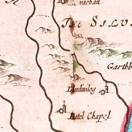 Vintage Map of Brecknockshire, Wales 1665