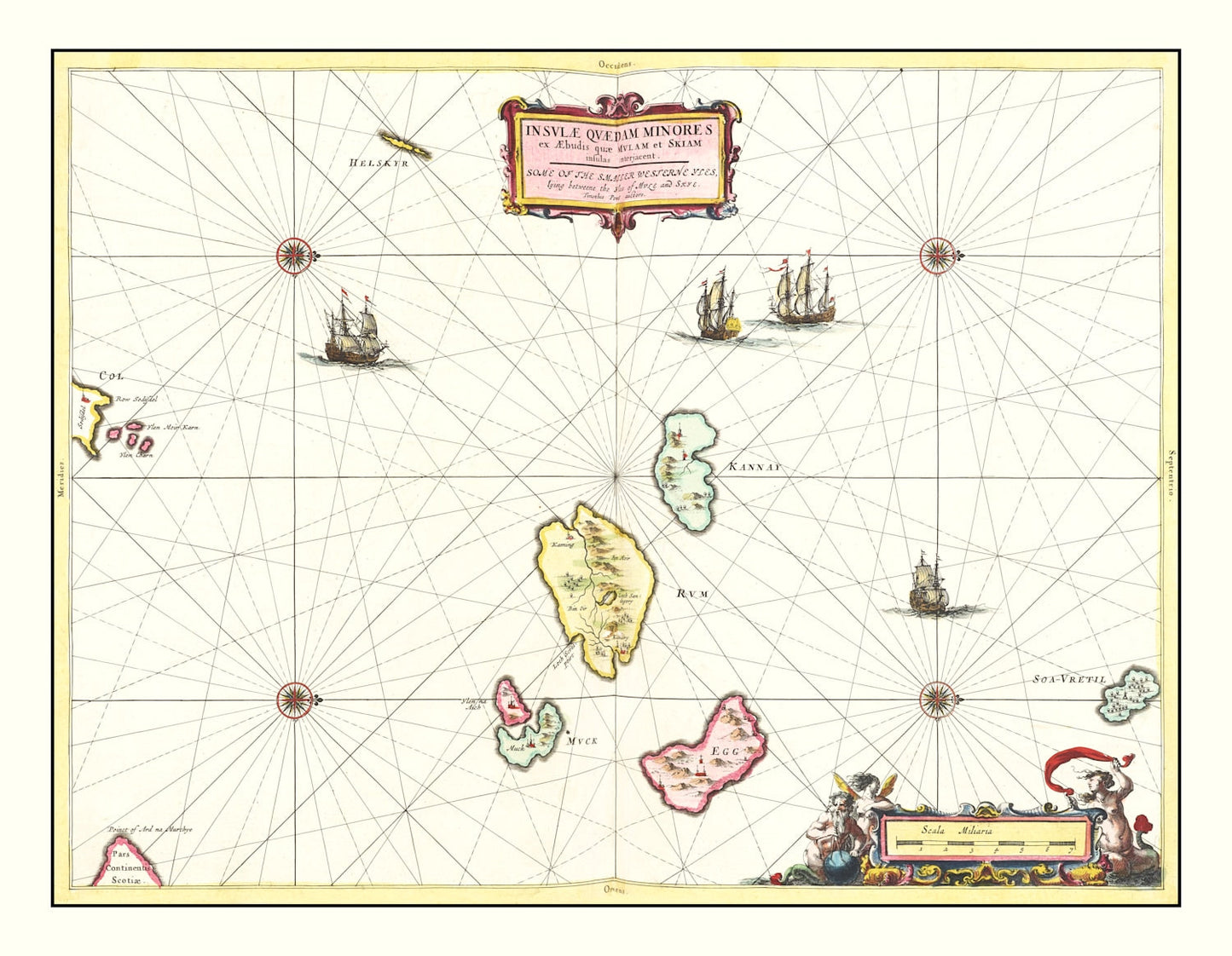 Vintage Map of the Western Isles of Scotland 1665