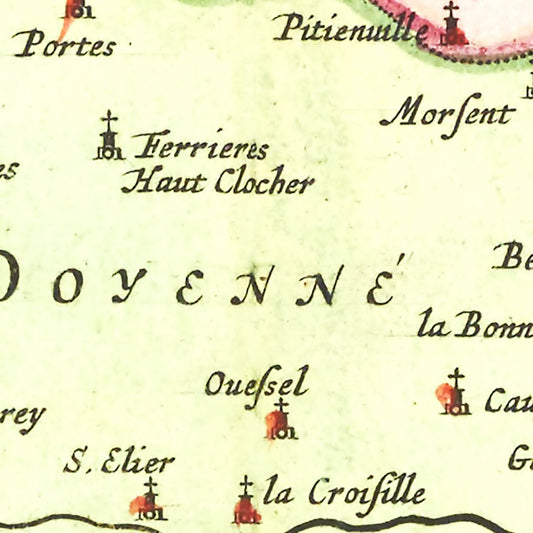 Vintage Map of France, 1665