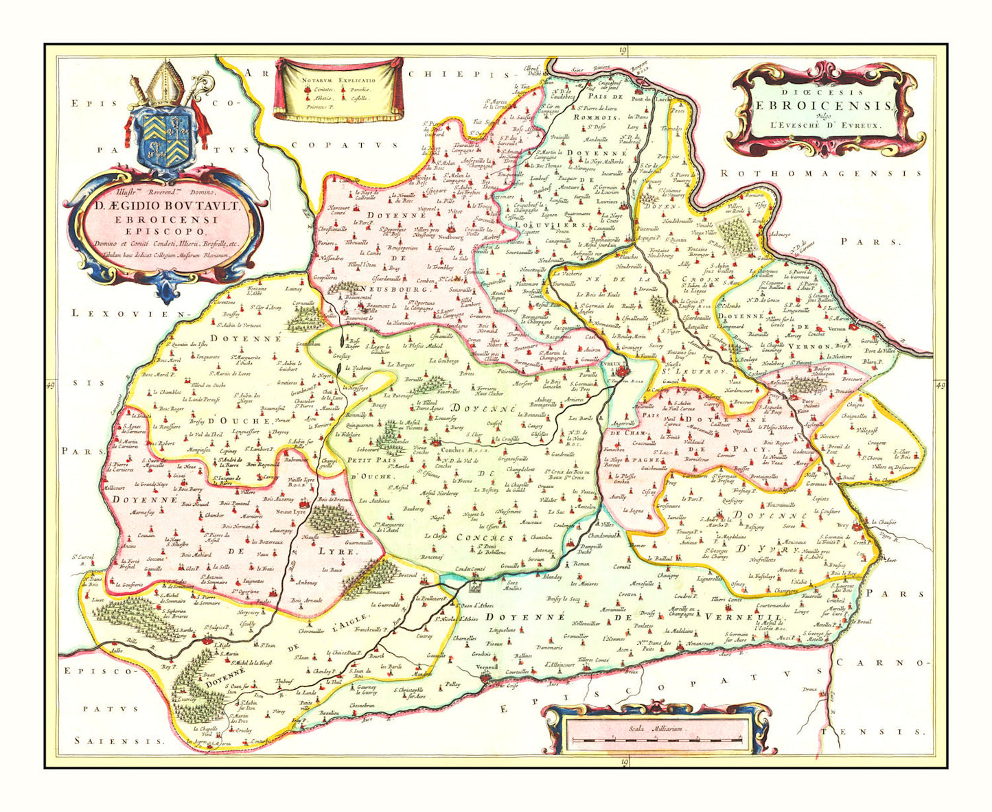 Vintage Map of France, 1665