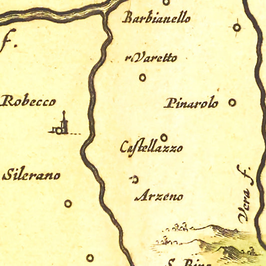 Vintage Map of Lodi and Pavia, Italy, 1665