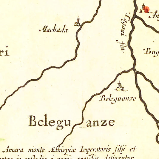 Vintage Map of Northern Ethiopia, 1665