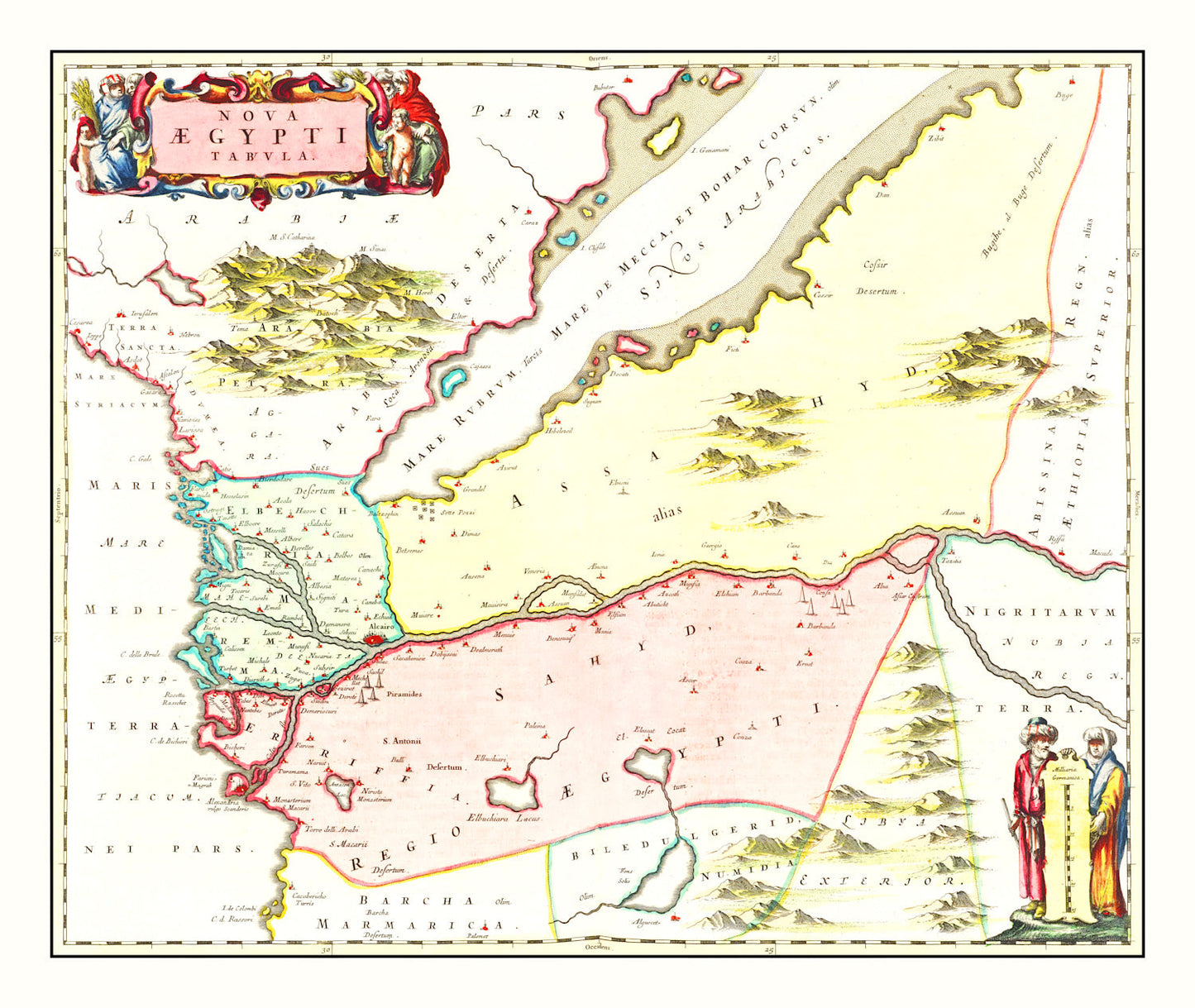 Vintage Map of Egypt, 1665