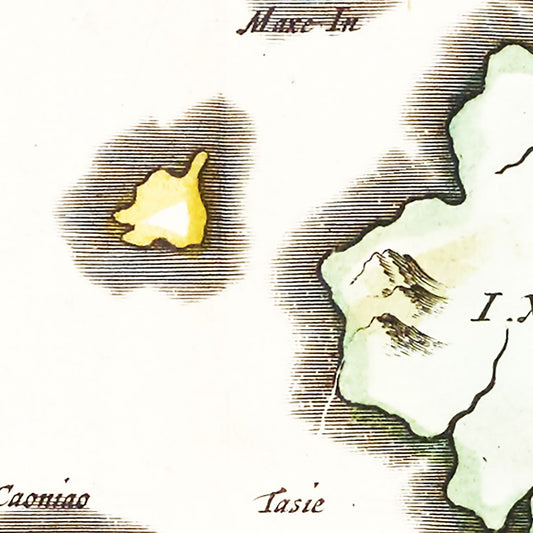 Vintage Map of Shantung, China, 1665