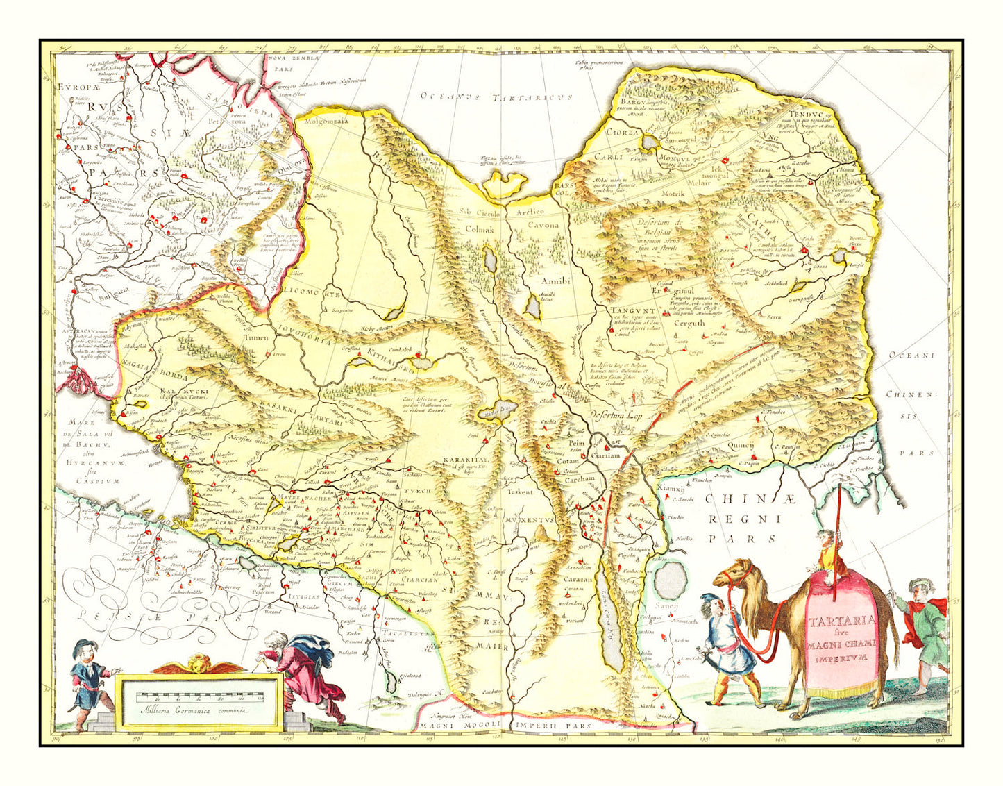 Vintage Map of Tartary and China, 1665