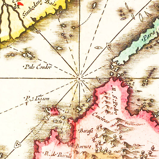 Vintage Map of India, 1665