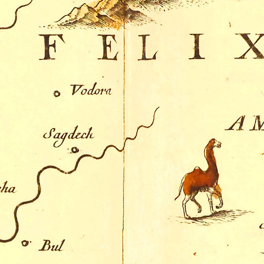 Vintage Map of Arabia, 1665