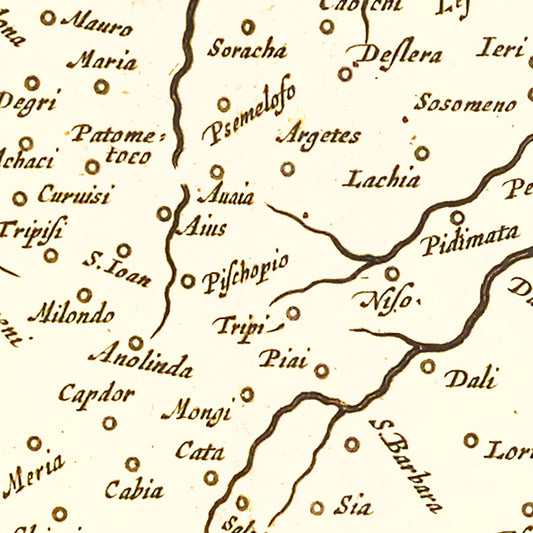 Vintage Map of Cyprus 1665