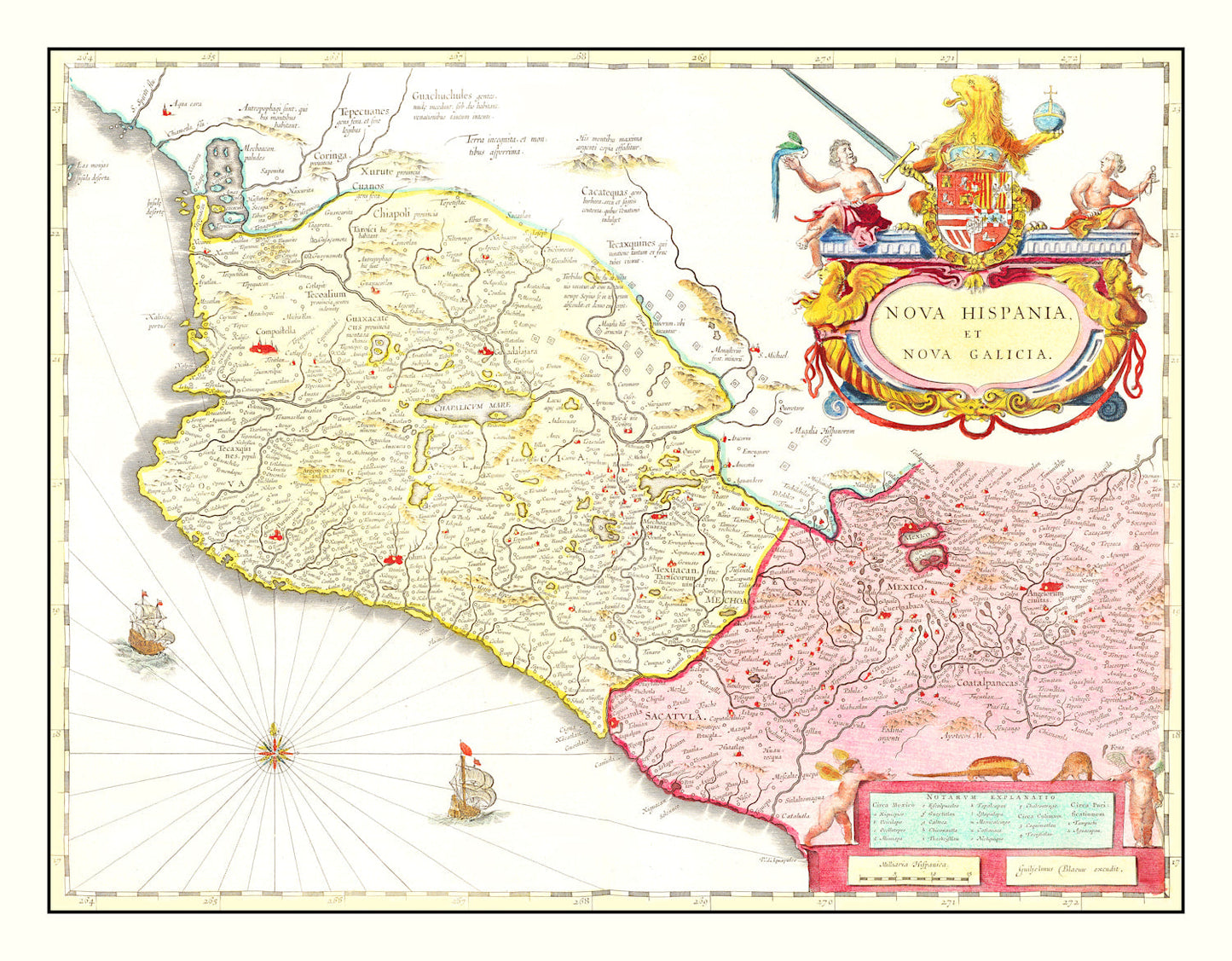 Vintage Map of Mexico, 1665