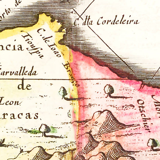 Vintage Map of Venezuela, 1665