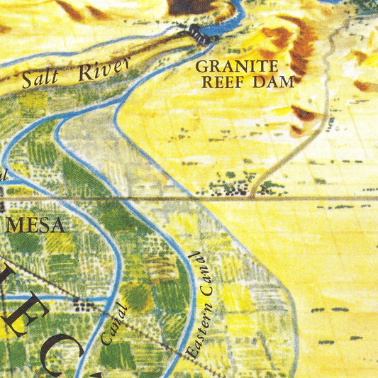 Vintage Map of Phoenix & Central Arizona, 1960