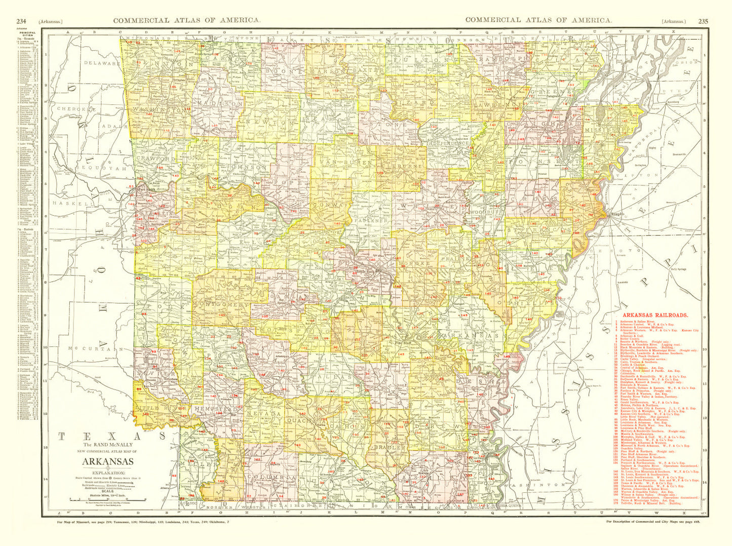 Vintage Map of Arkansas, 1917