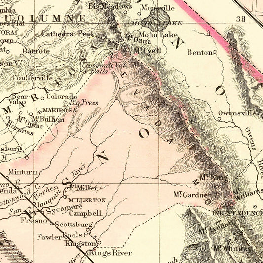 Vintage Map of California, 1880